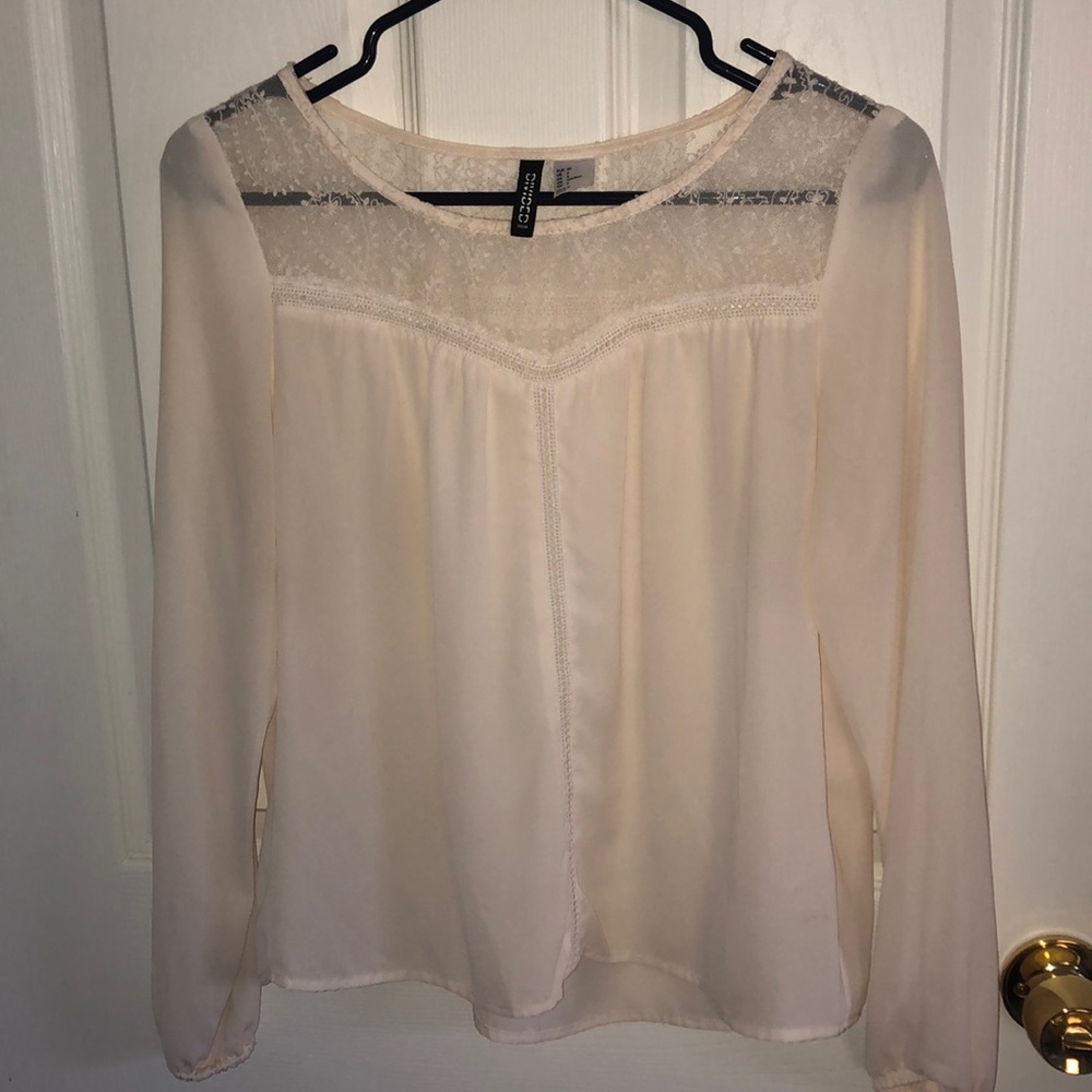 H&M cream lace top